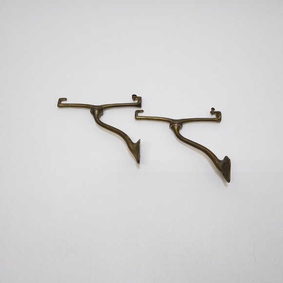 Art Brass Co. San-O-La Brass Bathroom Shelf Support Antique Wall Mount Brackets - Picture 2 of 9